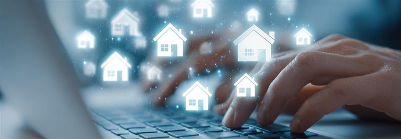 Person searching for home HVAC on laptop